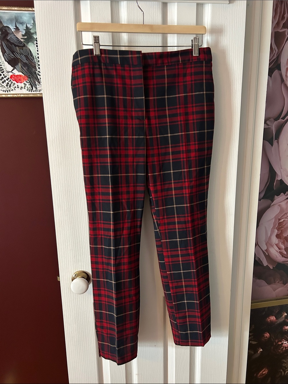 Zara Plaid Cigarette Pants XL